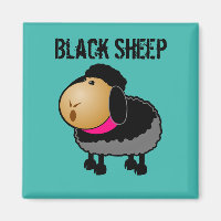 Cute Tecknad Black Sheep Teckning