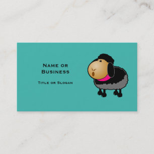 Cute Tecknad Black Sheep Teckning Visitkort
