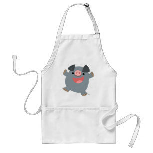 Cute Tecknad Bouncy Gris Apron Förkläde