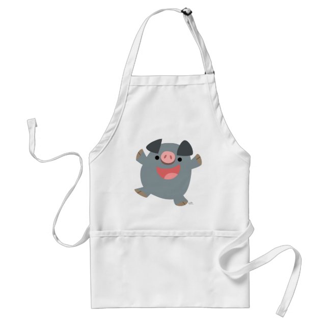 Cute Tecknad Bouncy Gris Apron Förkläde (Framsidan)