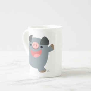 Cute Tecknad Bouncy Gris Bone China Mugg Benporslin Mugg