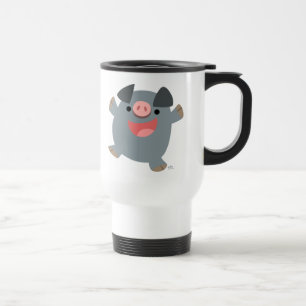 Cute Tecknad Bouncy Gris Commuter Mugg
