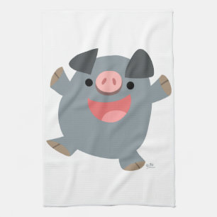 Cute Tecknad Bouncy Gris Kitchen Towel Kökshandduk