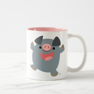 Cute Tecknad Bouncy Gris Mugg
