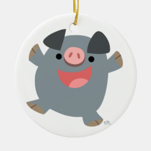 Cute Tecknad Bouncy Gris Ornament