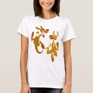 Cute Tecknad Bouncy Kangaroos Women T-Shirt