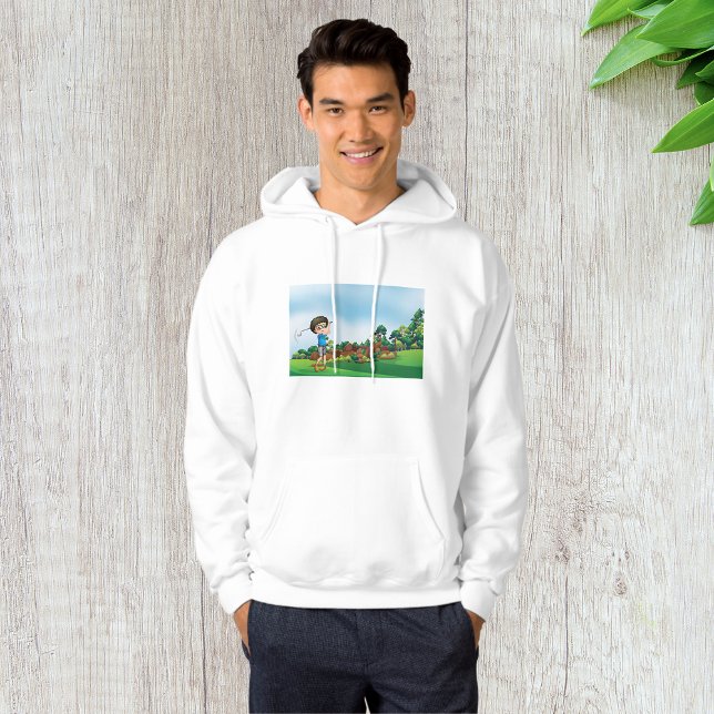 Cute Tecknad Boy Golfing Roligt Golf Älskare Desig Hoodie (Skapare uppladdad)