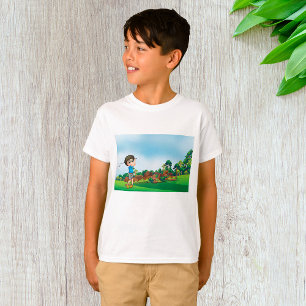 Cute Tecknad Boy Golfing Roligt Golf Älskare Desig T Shirt