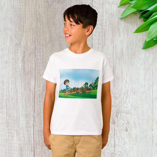 Cute Tecknad Boy Golfing Roligt Golf Älskare Desig T Shirt (Skapare uppladdad)