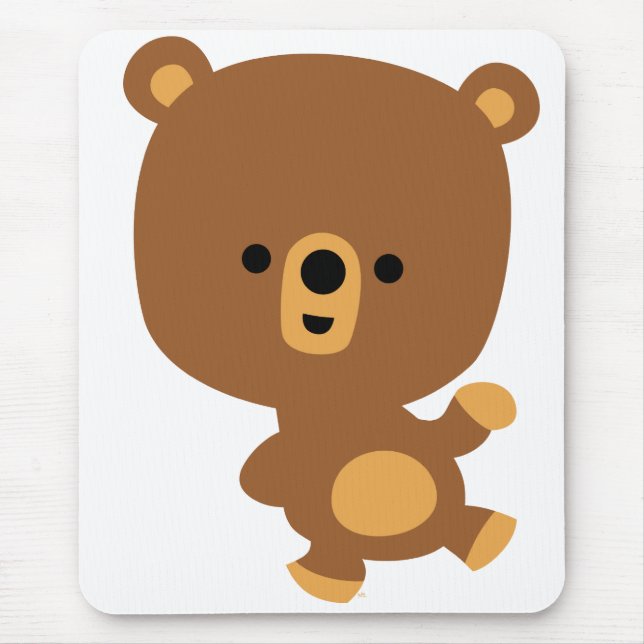 Cute Tecknad 'Bra Vibe' Bear Mousepad Musmatta (Framsidan)