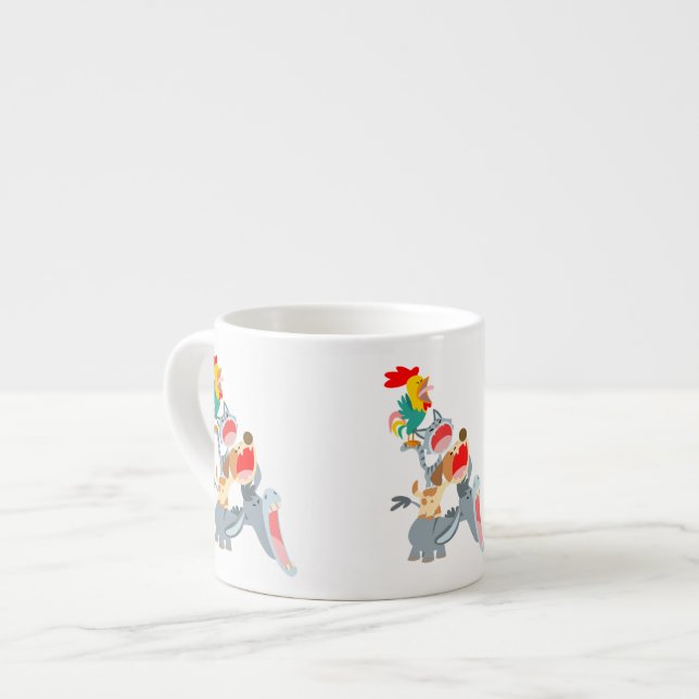 Cute Tecknad Bremen Town Musician Espresso Mugg Espressomugg (Framsida vänster)