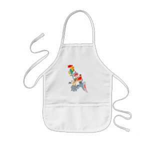 Cute Tecknad Bremen Town Musician Kids Apron Barnförkläde