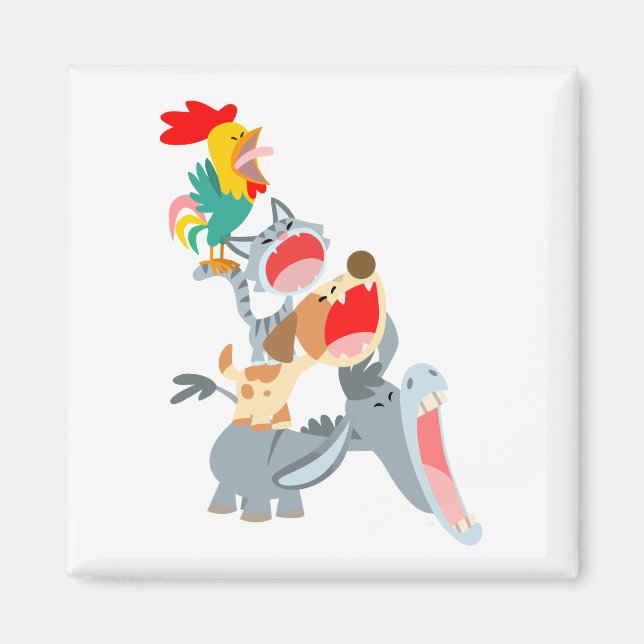 Cute Tecknad Bremen Town Musician Magnet (Framsidan)