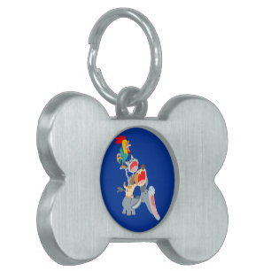 Cute Tecknad Bremen Town Musician Pet Tag ID-bricka Husdjur