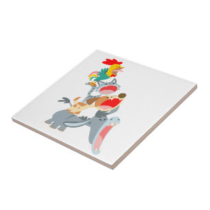 Cute Tecknad Bremen Town Musician Tile Kakelplatta