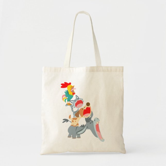 Cute Tecknad Bremen Town Musician Tote Bag Tygkasse (Framsidan)