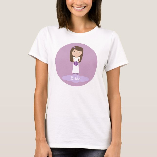 Cute tecknad Bride T-skjorta Tee (Framsida)