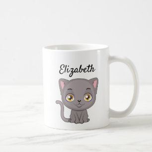 Cute Tecknad British Shorthair Cat Kaffemugg