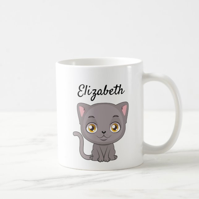 Cute Tecknad British Shorthair Cat Kaffemugg (Höger)