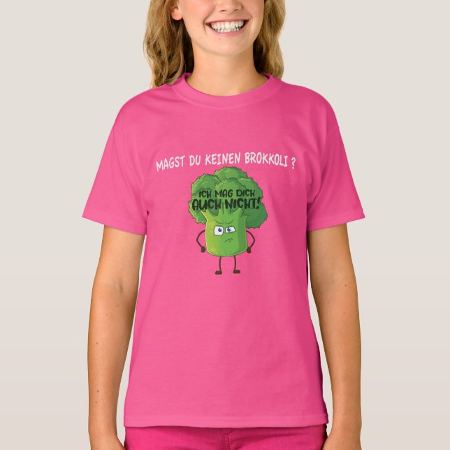 Cute Tecknad Broccoli Du tycker inte om Broccoli T Shirt (Framsida)