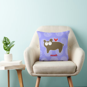 Cute Tecknad Brown Bear Kärlek Roligt Dots Childre Kudde