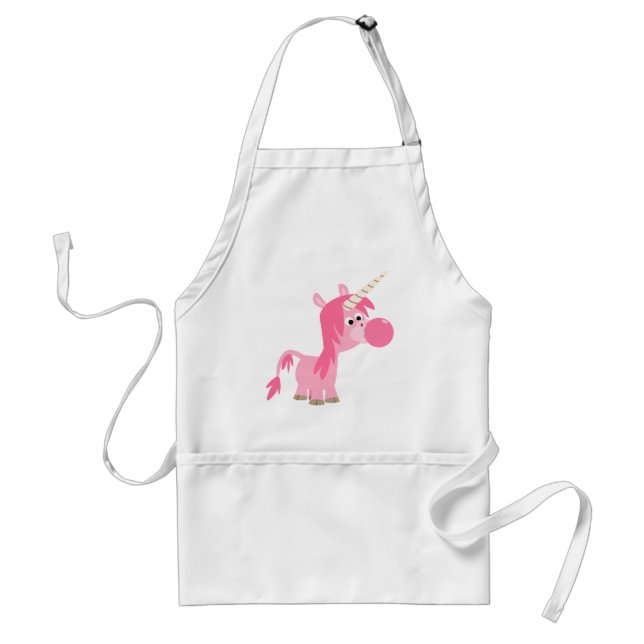 Cute Tecknad Bubble Gum Unicorn Apron Förkläde (Framsidan)