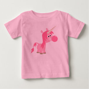 Cute Tecknad Bubble Gum Unicorn Baby T-Shirt