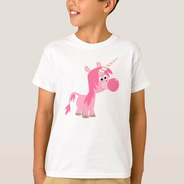 Cute Tecknad Bubble Gum Unicorn Children T-Shirt (Framsida)
