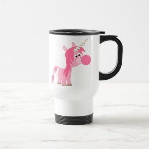 Cute Tecknad Bubble Gum Unicorn Commuter Mugg