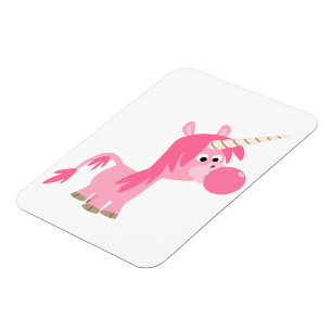 Cute Tecknad Bubble Gum Unicorn Flexible Magnet