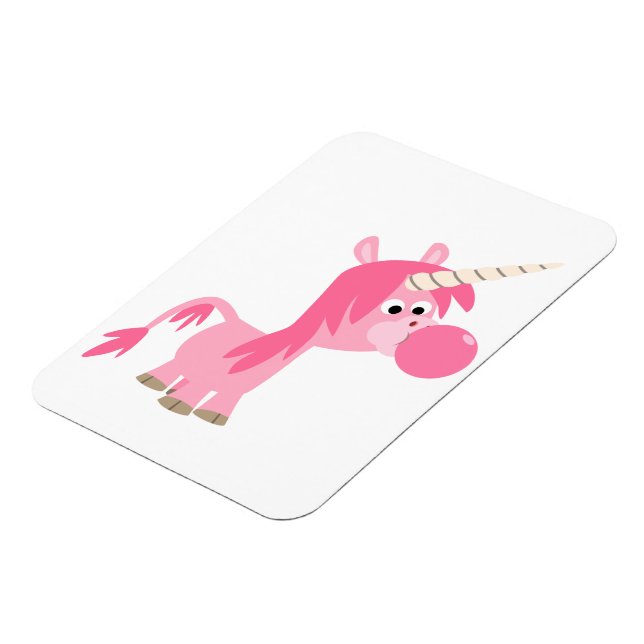 Cute Tecknad Bubble Gum Unicorn Flexible Magnet (Vänstra Sidan)