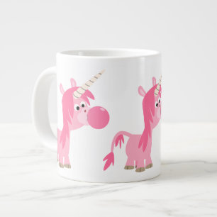 Cute Tecknad Bubble Gum Unicorn Jumbo Mugg