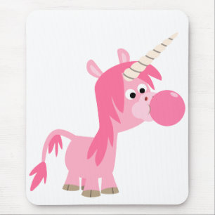 Cute Tecknad Bubble Gum Unicorn Mousepad Musmatta