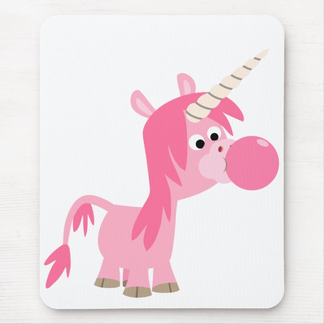 Cute Tecknad Bubble Gum Unicorn Mousepad Musmatta (Framsidan)