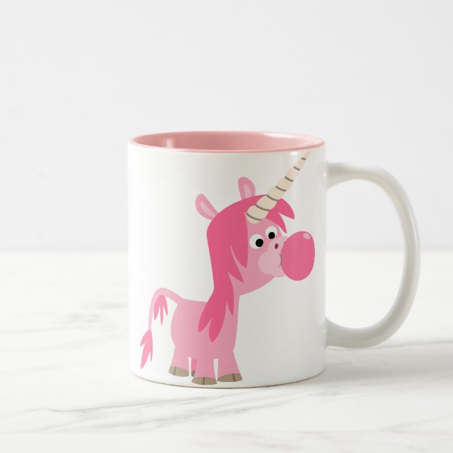 Cute Tecknad Bubble Gum Unicorn Mugg (Höger)