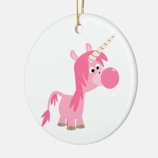 Cute Tecknad Bubble Gum Unicorn Ornament (Vänster)