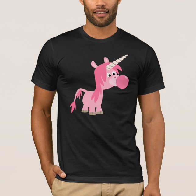Cute Tecknad Bubble Gum Unicorn T-Shirt (Framsida)
