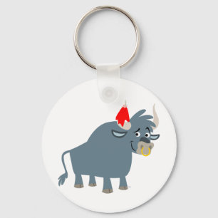 Cute Tecknad Bull, nyckelkedja Nyckelring