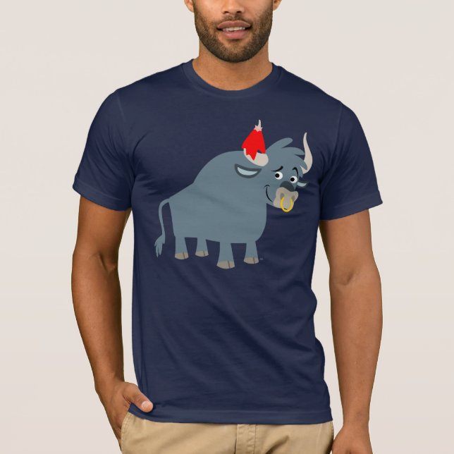 Cute Tecknad Bull T-shirt (Framsida)
