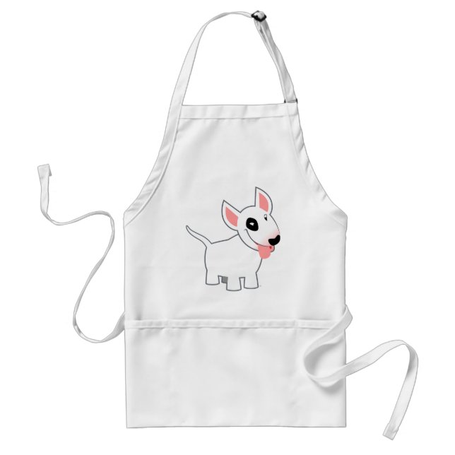 Cute Tecknad Bull Terrier Cooking Apron Förkläde (Framsidan)