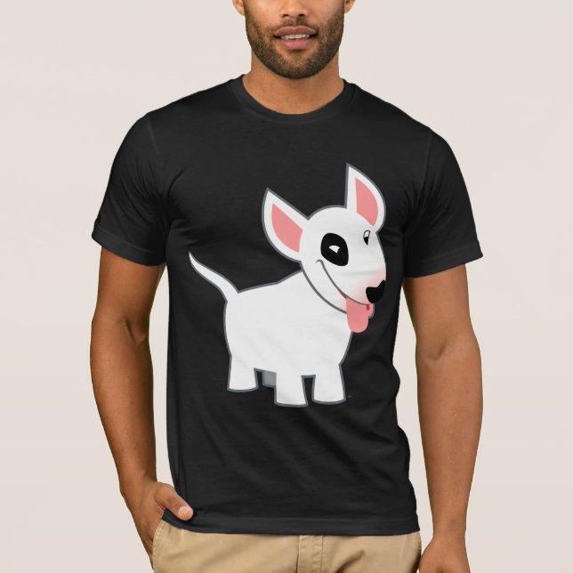 Cute Tecknad Bull Terrier T-Shirt (Framsida)