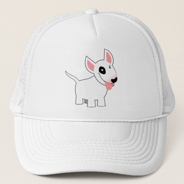 Cute Tecknad Bull Terrier T-Shirt Keps (Framsida)