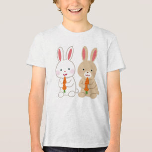 Cute Tecknad Bunnies med morötter T Shirt