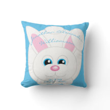 Cute Tecknad Bunny Blue Baby Stats Dekorativ kudde