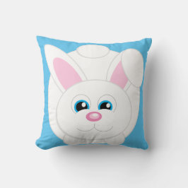 Cute Tecknad Bunny Blue Dekorativ kudde