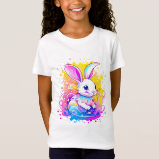Cute tecknad bunny på färglös bakgrund t shirt