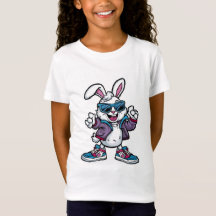 Cute Tecknad Bunny Rabbit Tee for Djur älskare
