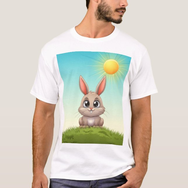 Cute Tecknad Bunny T-Shirt (Framsida)