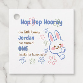 Cute Tecknad Bunny Turning One Boys 1:a födelsedag Gåvor Etiketter