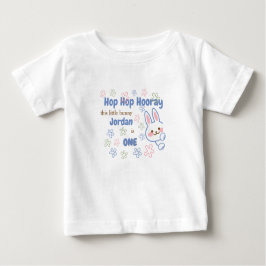 Cute Tecknad Bunny Turning One Boys 1:a födelsedag T Shirt